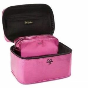 NWT Victorias Secret Metallic Pink Crackle Train Case NWT Makeup Bag Travel Case